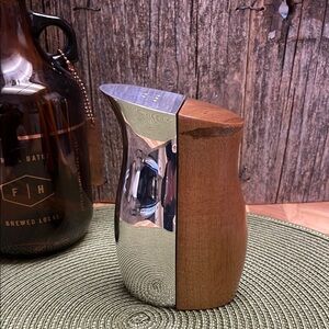 Nambe | Teak Wood & Cradle Alloy | Salt & Pepper Shaker | Set